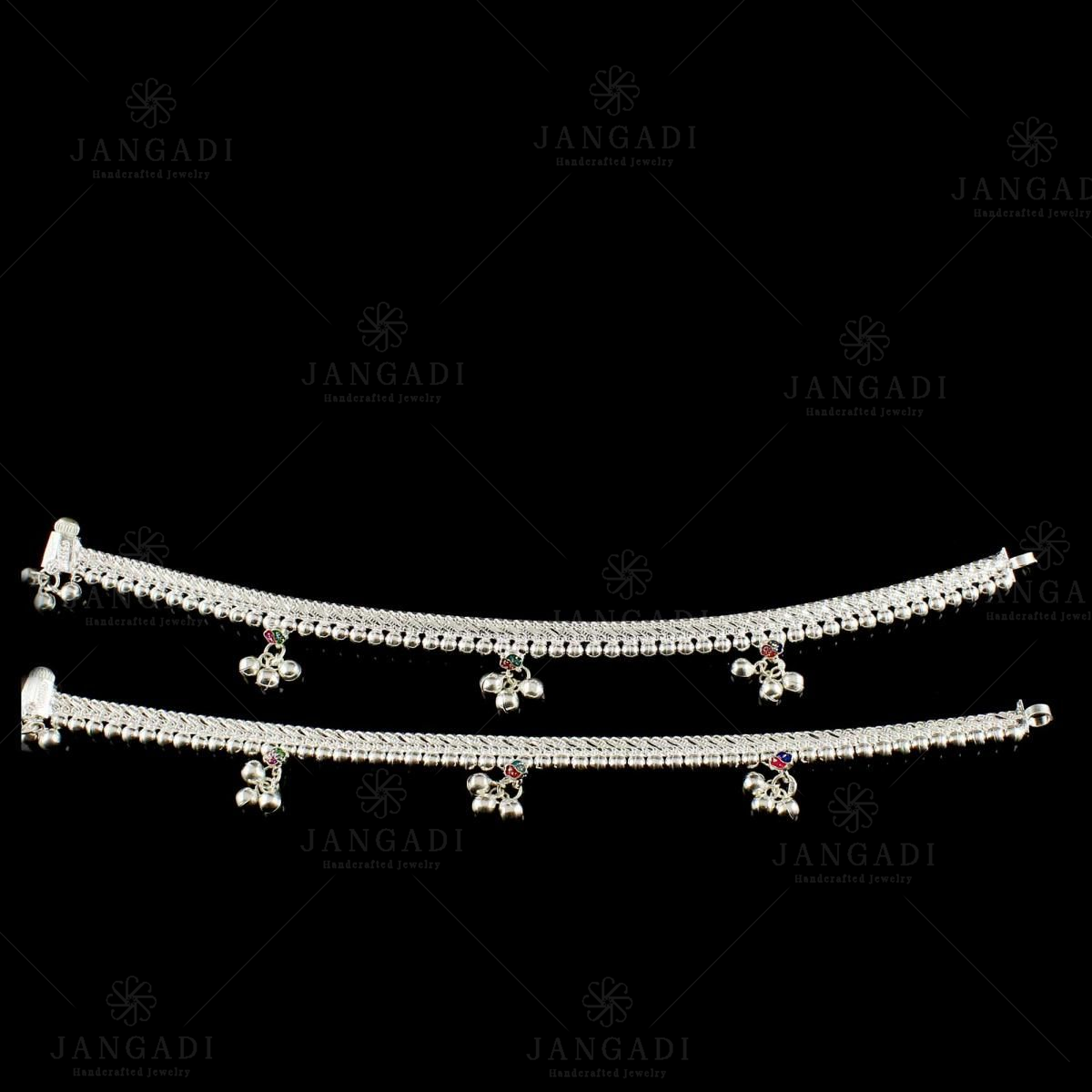 Silver Fancy Design Anklets