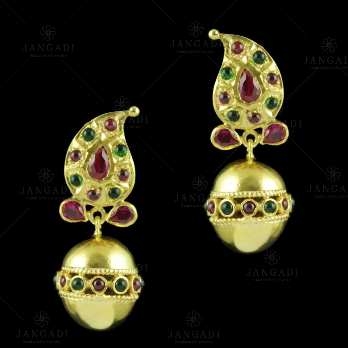 White Peacock Earrings with Mango Design  Zakarto