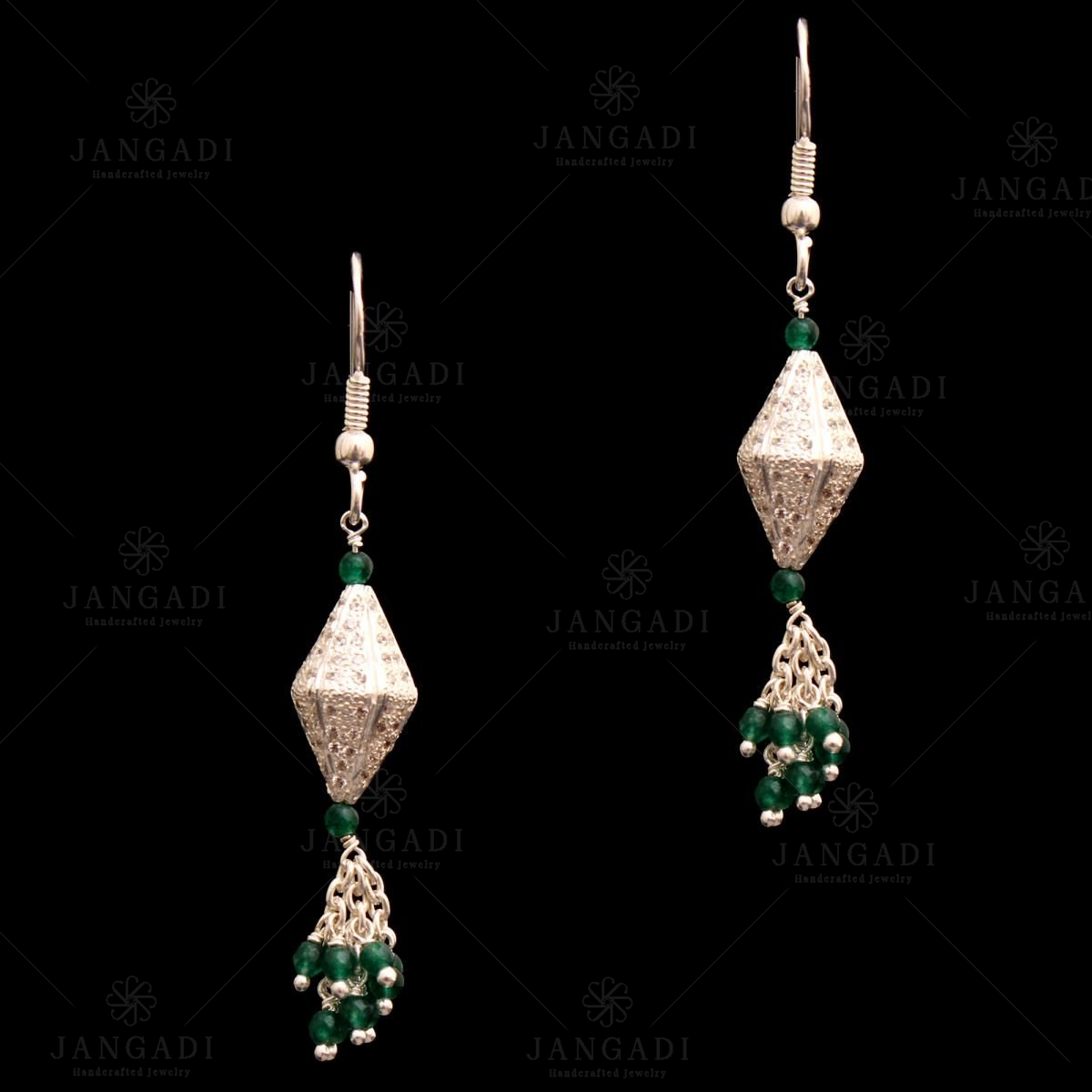 Moissanite Aqua Green Round Shape Earring- Moissani.in