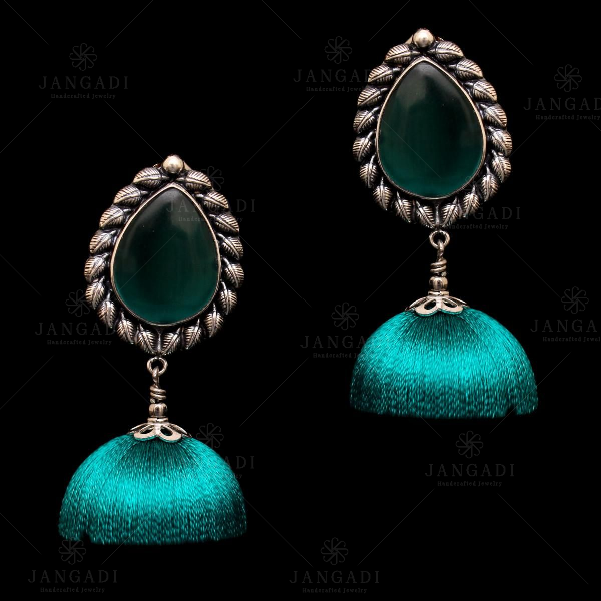 Meenakari Earrings with Kundan Pearl & Jhumka by Leshya – BANGLES BY LESHYA