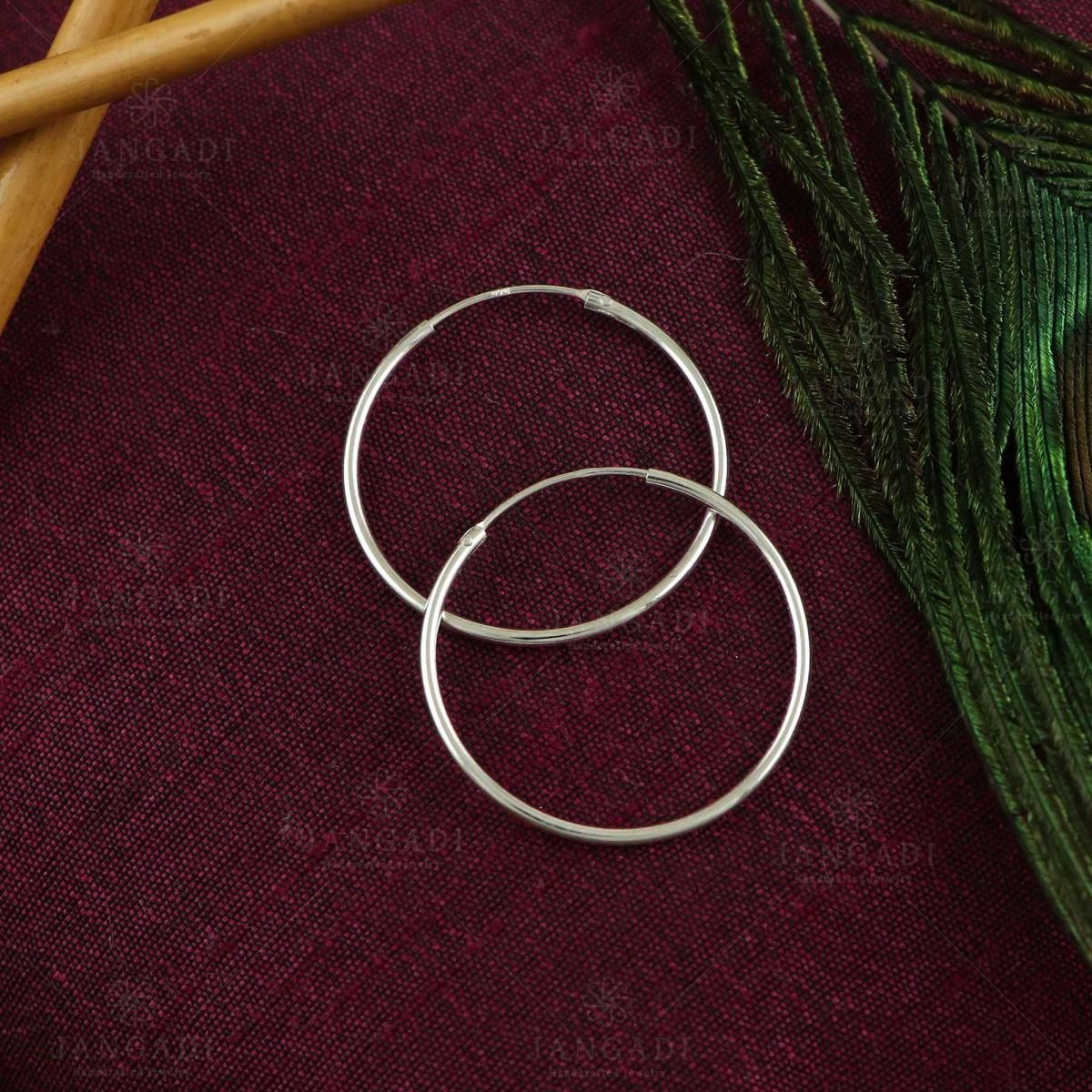 12mm Silver Bali Hoop Earrings - Premium 925 Sterling Silver