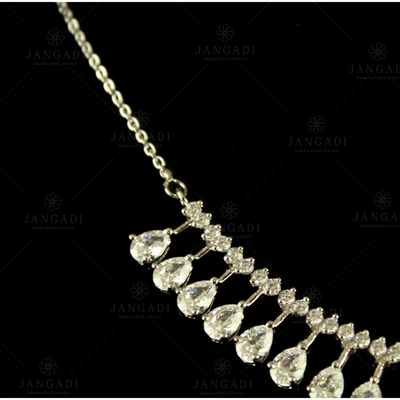 Silver Swarovski Zirconia Stone Necklace