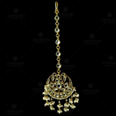 Silver Gold Plated Kuddan Stone Nethi Chutti or Tikka Pearl 2.5m Pearl 2.5 flat Pearl 3.5 Pearl 4.5m