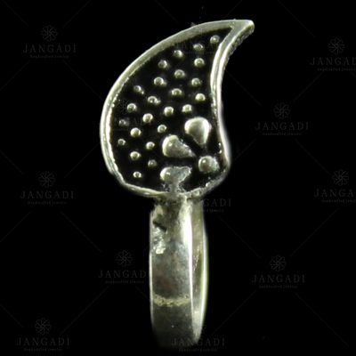Silver Oxidied Fancy Design Noise Pin