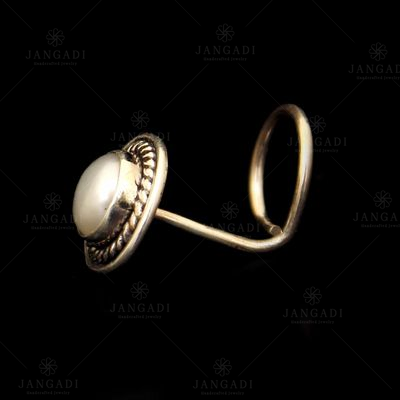 STERLING SILVER PEARL BEAD NOSE PIN
