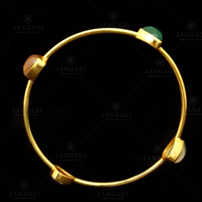 GOLD PLATED ONYX BANGLES