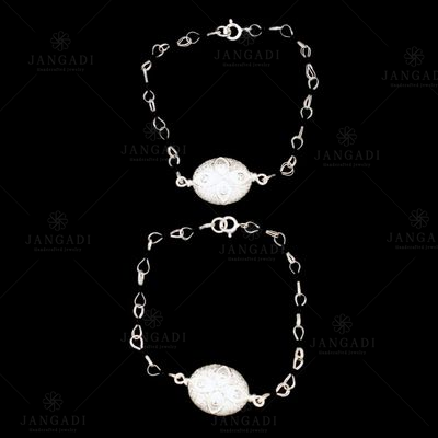 STERLING SILVER CZ AND BLACK CHID BABY ANKLETS