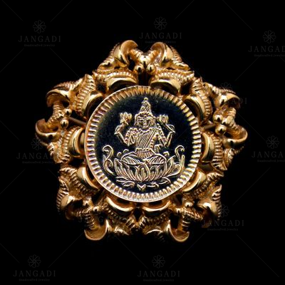 GOLD PLATED LAKSHMI COIN RINGS