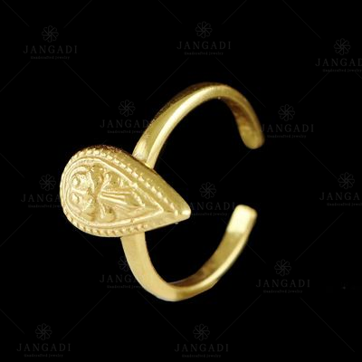 GOLD PLATED GOD FLORAL RING