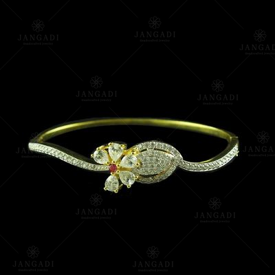 GOLD PLATED CZ SCREW BANGLES